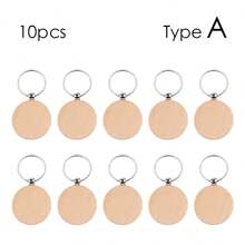 木质钥匙扣坯件，10 件空白木质钥匙扣，用于个性化 DIY 工艺品，圆形木质钥匙扣坯件，用于 DIY 钥匙扣，圣诞吊坠，壁挂，包袋装饰，宠物标签，休闲汽车配件，包袋饰物，学校字母背包，可爱哥特 Y2k 万圣节配件，教师节礼物创意，包袋配件，带身份证夹的挂绳，汽车配件，包袋饰物 - 杏色 - 查看 9