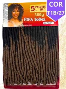 Nina Softex Original Dread Crochet Curly Hair Bundle 360 Grams 5 In 1 - Light Brown - View 2