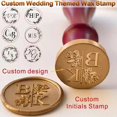 1pc Personalized Wax Seal Stamp - Handleless Custom Wax Seal Stamp, Suitable For Handmade, Envelopes, Gift Packaging, Graduation Gifts And Wedding Invitations. Multifunctional, Compact, Reusable, Fashionable Modern, Colorful, Cute, Retro, Cartoon, Kawaii Style, Customizable, Personalized, Unique, Customized, Suitable For Employees, Customers, Students