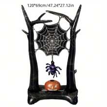 Bóng bay nhôm bơm hơi hình đầu lâu và nhện Halloween cổ điển có đế trang trí, phù hợp với nhiều loại phòng - Không cần điện, lý tưởng cho Giáng sinh, Năm mới và các lễ kỷ niệm toàn cầu, Giáng sinh - Nhiều màu - Xem 2