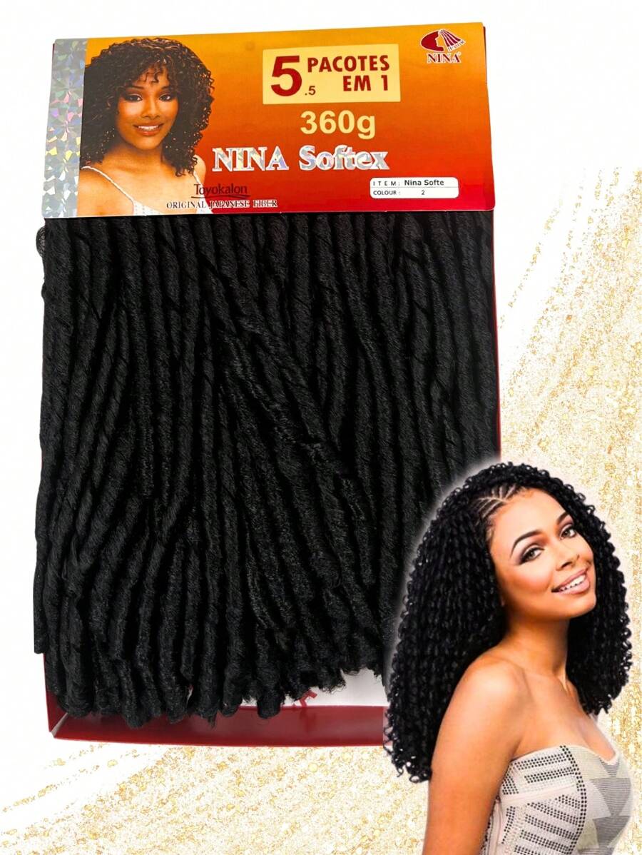 Nina Softex Original Dread Crochet Curly Hair Bundle 360 Grams 5 In 1 - 棕色 - 查看 1