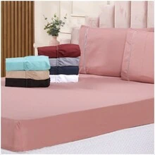 Bedding Set 3 Pieces Double Queen Sheet Pillowcase Toothpick Stitch - 藏蓝色 - 查看 4