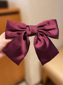 1 件红色大蝴蝶结丝带发夹，适合女孩的高品质礼物 - 酒紅色 - 查看 7