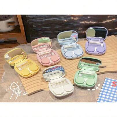 1pc Simple Macaron Color Conceal Storage Box, Compact & Portable Design