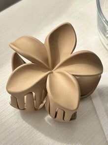 4个/套 3.15英寸大花朵发爪夹，黑色、白色、卡其色、棕色可选，女士适用 - 优雅、简约、百搭的发饰，适合日常、派对、度假等场合，花朵爪夹秋冬夏季皆宜 - 彩色 - 查看 4