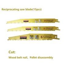 9-Inch Wood Pruning Reciprocating Saw Blades, 15Pack, 5-10TPI Saw Blades S3456XF - Yellow - View 6
