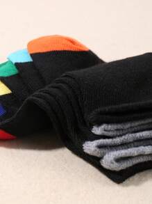 12 Pairs Toddler Multicolor Simple Design Short Socks For Boys Girls - Multicolor - View 5