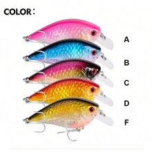1 件鱼饵 7 厘米 10.5 克 浮动摇摆器 人造硬饵 远投 优质三叉钩 鲈鱼 梭子鱼渔具 - 彩色 - 查看 5