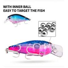 1 件鱼饵 7 厘米 10.5 克 浮动摇摆器 人造硬饵 远投 优质三叉钩 鲈鱼 梭子鱼渔具 - 彩色 - 查看 7