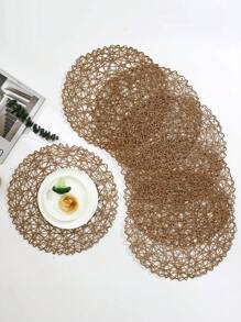 Bộ 6-12 tấm lót bàn ăn tròn dệt rỗng hiện đại tối giản, có thể giặt, dễ vệ sinh, lau sạch, chống trượt, chịu nhiệt, dùng để trang trí tiệc cưới ngày lễ - Nhiều màu - Xem 14