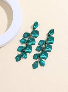 1 par de pendientes colgantes con borlas de hoja y flor multicolor de estilo vintage y elegante, best seller