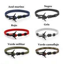 Pulsera De Avion De Acero Y Vintage Retro Hombre Moda - Negro - Ver 1