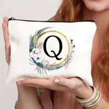 Nécessaire Personalizado com Coroa de Flores Boêmia e Monograma, Bolsa de Presente Personalizada, Necessaire de Cosméticos Fofo, Adequado para Casamento, Aniversário, Festival, Presente Ideal para Mulheres, Mães, Professoras, Amigas, Damas de Honra, Necessaire Escolar, Suprimentos Escolares, Organizador de Cosméticos, Itens de Quarto, Bolsas de Maquiagem, Organizador de Maquiagem, Armazenamento de Maquiagem, Nécessaire de Maquiagem