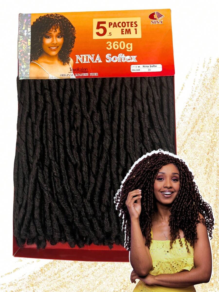 Nina Softex Original Dread Crochet Curly Hair Bundle 360 Grams 5 In 1 - 巧克力棕 - 查看 1