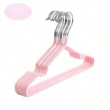 Set De 10 Ganchos Para Ropa, Metal Y Pvc