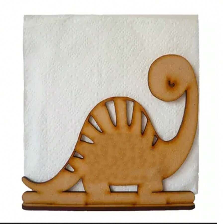 12 servilleteros dinosaurios fiesta infantil madera porta servilleta dinosaurio - Beis - Ver 1