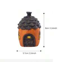 花园蘑菇、花卉、松果、房屋微型装饰、盆景、玻璃容器、仙女花园配件 - 多色 - 查看 8