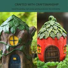 花园蘑菇、花卉、松果、房屋微型装饰、盆景、玻璃容器、仙女花园配件 - 多色 - 查看 4