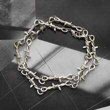 1 pieza Pulsera de aleación con espinas para hombre, pulsera asimétrica de estilo punk gótico de hip hop unisex