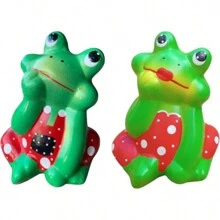 Pair Of Frog Lelé Ceramic Decoration Vase Garden Kitchen Flowers - 綠色 - 查看 1