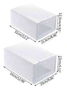 Organizador de almacenamiento de ropa,  De 6 Cajas de almacenamiento de zapatos, apilables, de plástico, organizador de almacenamiento de zapatos, contenedores transparentes para zapatos, contenedores para armario, entrada, dormitorio, baño, cajones de almacenamiento - Multicolor - Ver 7