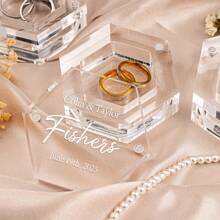 Custom Acrylic Ring Box, Personalized Ring Box, Wedding, Gifts For Bride, Wedding Gift, Ring Box For Wedding Ceremony, Anniversary Gifts 1pc ,Space-Saving,Waterproof Exquisite,Stylish,High-Quality,Tidy,Modern Custom,Personalized,Unique Ideal Gifts For Him Her,Boyfriend,Girlfriend,Dad,Mom,Family,Friends For Anniversaries,For Valentine's Day,For Mother's Day,For Birthdays,For Children's Day,For Father's Day,For Graduation,For Weddings,For Housewarming Living Room,Bedroom,Home,Bathroom