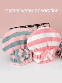 1 pièce Turban cheveux super absorbant, serviette de bain rapide à sécher pour femmes aux cheveux longs, bonnet de douche, produits et accessoires capillaires pour salon de coiffure, essentiels de beauté et de voyage, rentrée scolaire, vacances, accessoires capillaires pour femmes