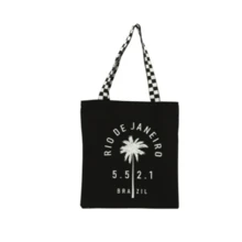 Ecobag Bag 100% Cotton Black Print +55 21 (Checked Handle) - màu đen - Xem 3