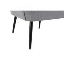 Modern Mid Century Chair Velvet  Sherpa Armchair For Living Room Bedroom Office Easy Assemble(Light Grey) Klgeivb