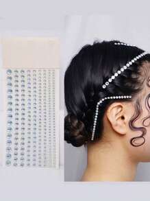 闪亮水钻和珍珠发饰头带，派对、拉丁音乐节的多功能 DIY（随机纸卡底座） - 彩色 - 查看 10