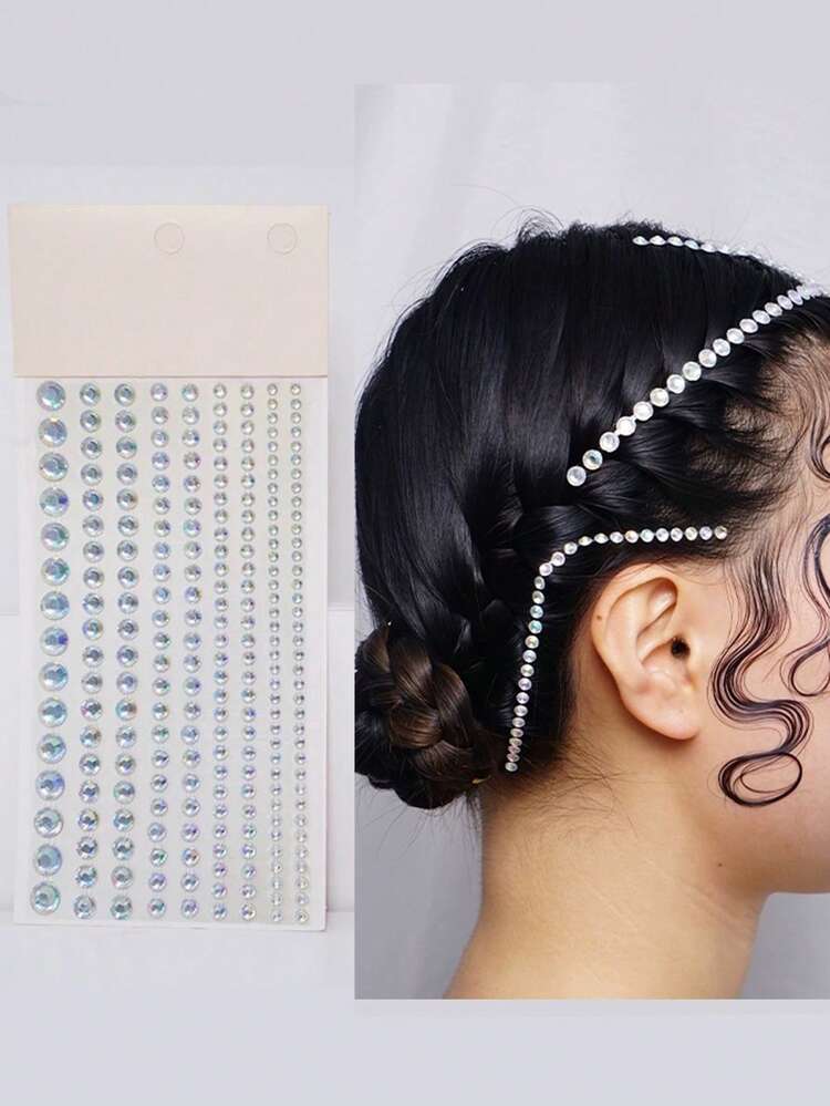 闪亮水钻和珍珠发饰头带，派对、拉丁音乐节的多功能 DIY（随机纸卡底座） - 彩色 - 查看 10