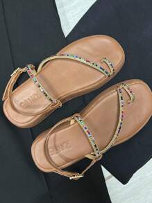 Women's Papete Dedo Color Sandal Anabela Birken Flatforn Platform Sandal - Lạc đà - Xem 4