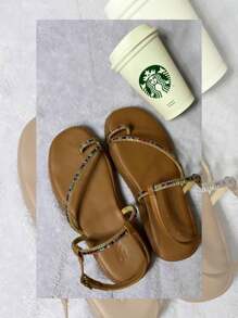 Women's Papete Dedo Color Sandal Anabela Birken Flatforn Platform Sandal - Lạc đà - Xem 5