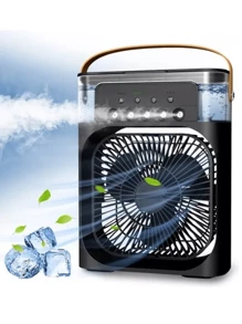 Ventilador/Humificador de Escritorio/Bajo nivel de ruido/3 velicidades/Ideal para refrescar/Compacto - Negro - Ver 1