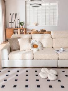 1件纯色弹力沙发套，波西米亚风格局部沙发套，沙发保护套及节日装饰，防滑防污，适用于1/2/3/4座L型沙发扶手及靠背套 - 米色 - 查看 10