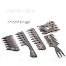 Men's Slicked Back Comb For Pompadour, Side Part Hairstyles - Black - View 4