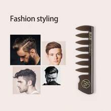 Men's Slicked Back Comb For Pompadour, Side Part Hairstyles - Black - View 3