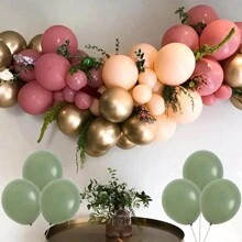 24 globos de látex metálicos de color verde menta y rosa claro, adecuados para cumpleaños, bodas, San Valentín, Día de la Madre, fiestas de Navidad, ceremonias de graduación y diversas celebraciones y eventos temáticos, decoración romántica