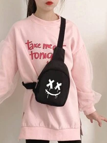 1 chiếc túi đeo hông bằng vải nylon in hình ma hoạt hình nhẹ có thể gấp lại, ví đựng tiền xu có khóa kéo, phù hợp cho cả bé trai và bé gái, lý tưởng để sử dụng ngoài trời và hàng ngày - túi đeo thắt lưng in hình - Xem 3