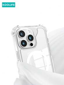 Apple Koolife 1pc Angel Eye Large Hole Transparent Anti-Drop Magnetic Protective Phone Case, Four Corner Anti-Drop Compatible With IPhone 16/16pro/16plus/16promax/11/12/12pro/12promax/13/13pro/13promax/14/14plus/14pro/14promax/15/15pro/15plus/15promax