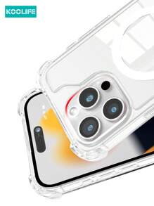 Apple Koolife 1pc Angel Eye Large Hole Transparent Anti-Drop Magnetic Protective Phone Case, Four Corner Anti-Drop Compatible With IPhone 16/16pro/16plus/16promax/11/12/12pro/12promax/13/13pro/13promax/14/14plus/14pro/14promax/15/15pro/15plus/15promax