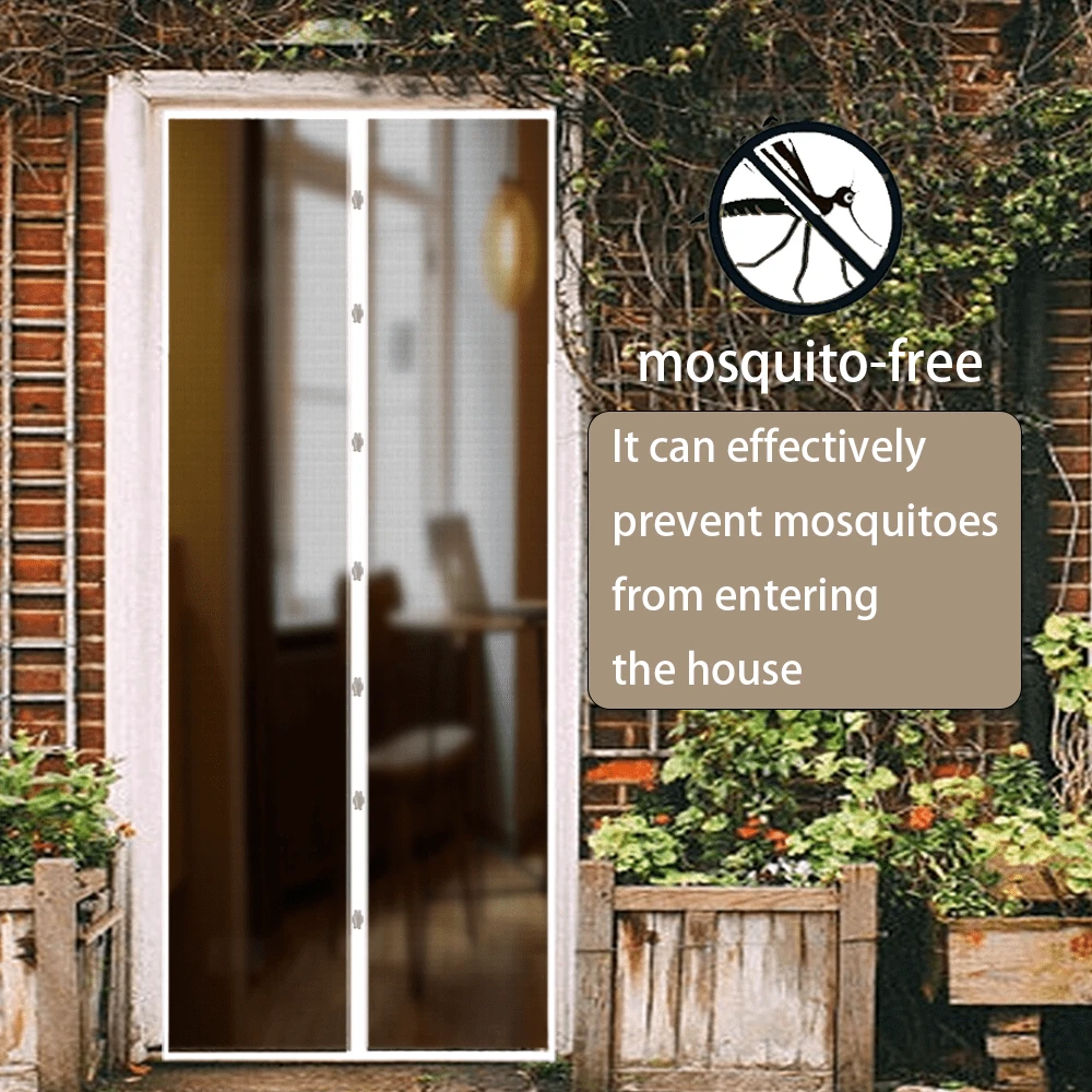 Zanzariera Magnetica Per Finestre 90x210cm - Rete Anti Zanzare Auto-Chiudente, Beige, Con Magneti - Foto 3