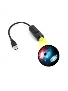 1pc Mini USB Moon Projector LED Earth And Galaxy Lamp For Home Atmosphere Lighting, Room Decoration, Wall Gift, Night Light - Black - View 13
