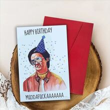 1 张有趣的生日快乐贺卡、送给他的生日礼物、有趣的生日贺卡、手工制作的生日贺卡、有趣的电影生日贺卡、圣诞节 - 紅色 - 查看 9