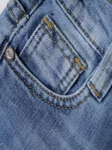 CHUEKITOS. Jeans para bebé corte  vaquero, deslavado y con bigotes con resorte ajustador en la cintura, cómodo y fresco - Lavado ligero - Ver 6