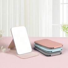 Miroir de maquillage pliable mignon et portable, miroir de maquillage soutenu, miroir de voyage, miroir de maquillage de bureau, miroir compact de bureau rectangulaire, miroir de maquillage de style minimaliste, miroir compact de retouche de maquillage de voyage, cadeau pour femmes