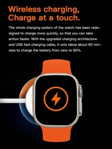 1 Dây Đeo Silicon Màu Cam Cho Nam Nữ, Theo Dõi Nhịp Tim Và Theo Dõi Giấc Ngủ, Đồng Hồ Thông Minh Mặt Vuông Đa Chức Năng Theo Dõi Lượng Calo. Tương thích với Android iPhone - trái cam - Xem 7