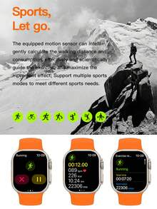 1 Dây Đeo Silicon Màu Cam Cho Nam Nữ, Theo Dõi Nhịp Tim Và Theo Dõi Giấc Ngủ, Đồng Hồ Thông Minh Mặt Vuông Đa Chức Năng Theo Dõi Lượng Calo. Tương thích với Android iPhone - trái cam - Xem 8