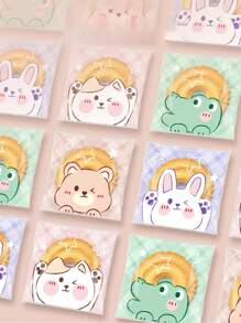 100 个/包卡通动物可爱自粘饼干袋、雪花蛋糕包装袋、面包店密封袋 - 彩色 - 查看 8