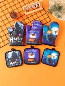 2pcs Oven Gloves Heat Resistant Baking Cooking Gloves For Kitchen Microwave Home Decor,Kitchen Decor Decor,Room Decor,Christmas Decor,Party Decor,Party Gift Decorations,Christmas Decorations,Christmas Gift,Kitchen Items,Kitchen Utensils,Kitchen Tools,Kitchen Things. - Multicolor - View 9